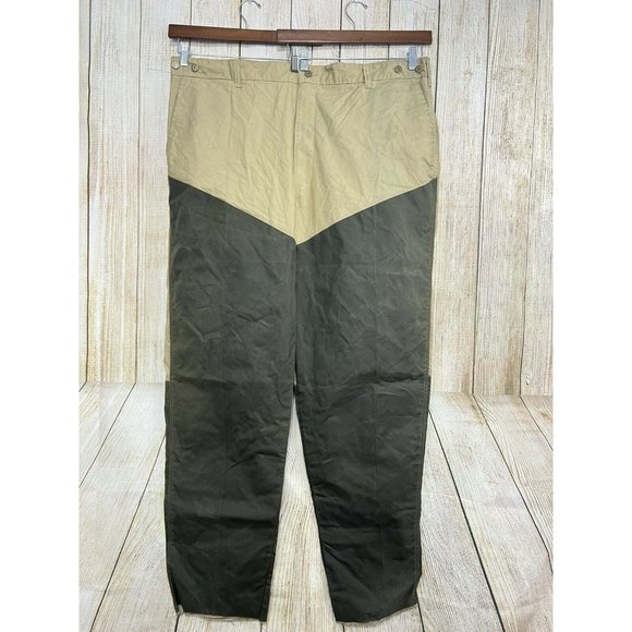 McAlister Upland Hunting Pants 48x36 Unhemmed Khaki and Olive Green Wax Canvas - Picture 2 of 12